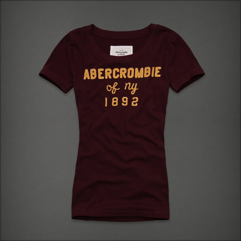 Abercrombie Fitch Mujeres De Cuello Redondo Corto Remera AF8210